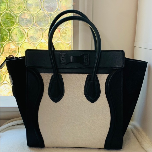 Rare Celine Micro Luggage Bag. Classic black & white leather with COA - Picture 2 of 15